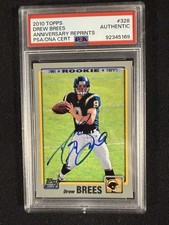 Topps 2010 Anniversary Reprints Drew Brees On Card Auto Rookie PSA Chargers. rookie card picture