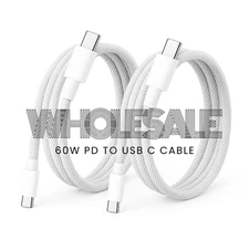 60W USB-C to USB-C Fast Charger Cable Lot Nylon Cord For iPhone 15 16 17 Samsung