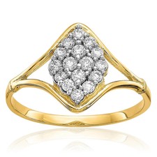 10K Solid Yellow Gold CZ Ring