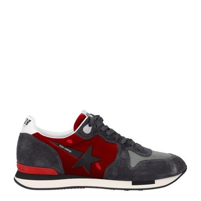 GOLDEN GOOSE Herren Sneaker Rot Grau Weiß Wildleder Low Top Schnürer UK 6 UVP 485