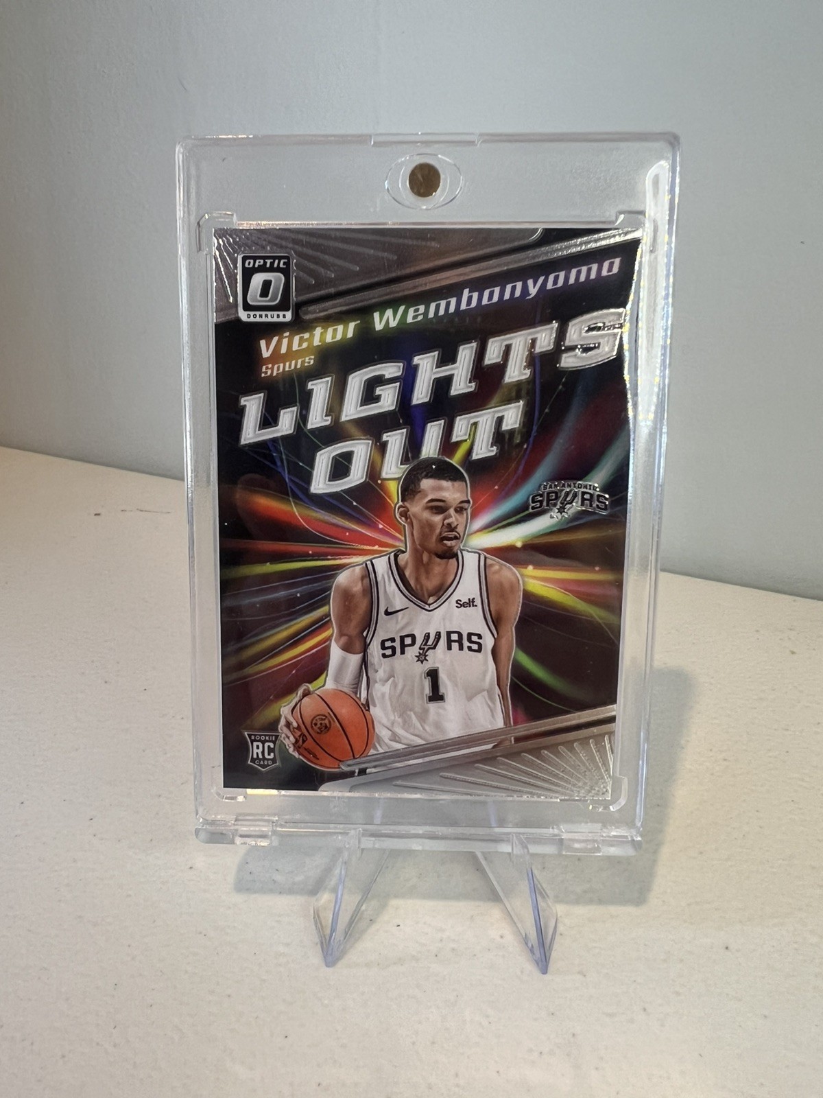 2023 Panini Optic Victor Wembanyama Lights Out Silver Holo Rookie RC #4 Spurs