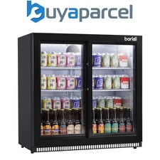 Baridi DH273 Back Bar Drinks Fridge/Cooler with Double Sliding Doors, 190L Capac