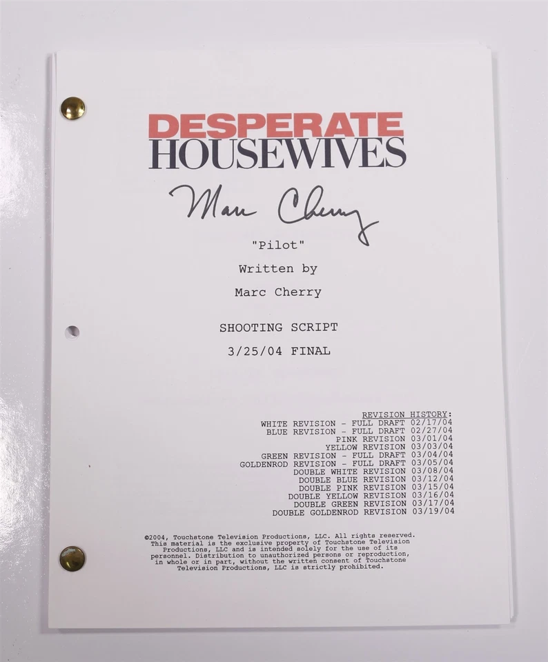 Desperate Housewives Pilot Shooting Script 2004 Signed Marc Cherry +Framed Photo - Image 2 of 4