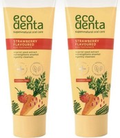 2x Ecodenta Strawberry & Carrot Kids Toothpaste-Fluoride Free Strengthen- 2x75ml
