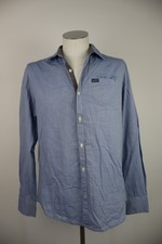 Napapijri Mens Long Sleeve Cotton Shirt Vintage Casual Blue Size M Regular