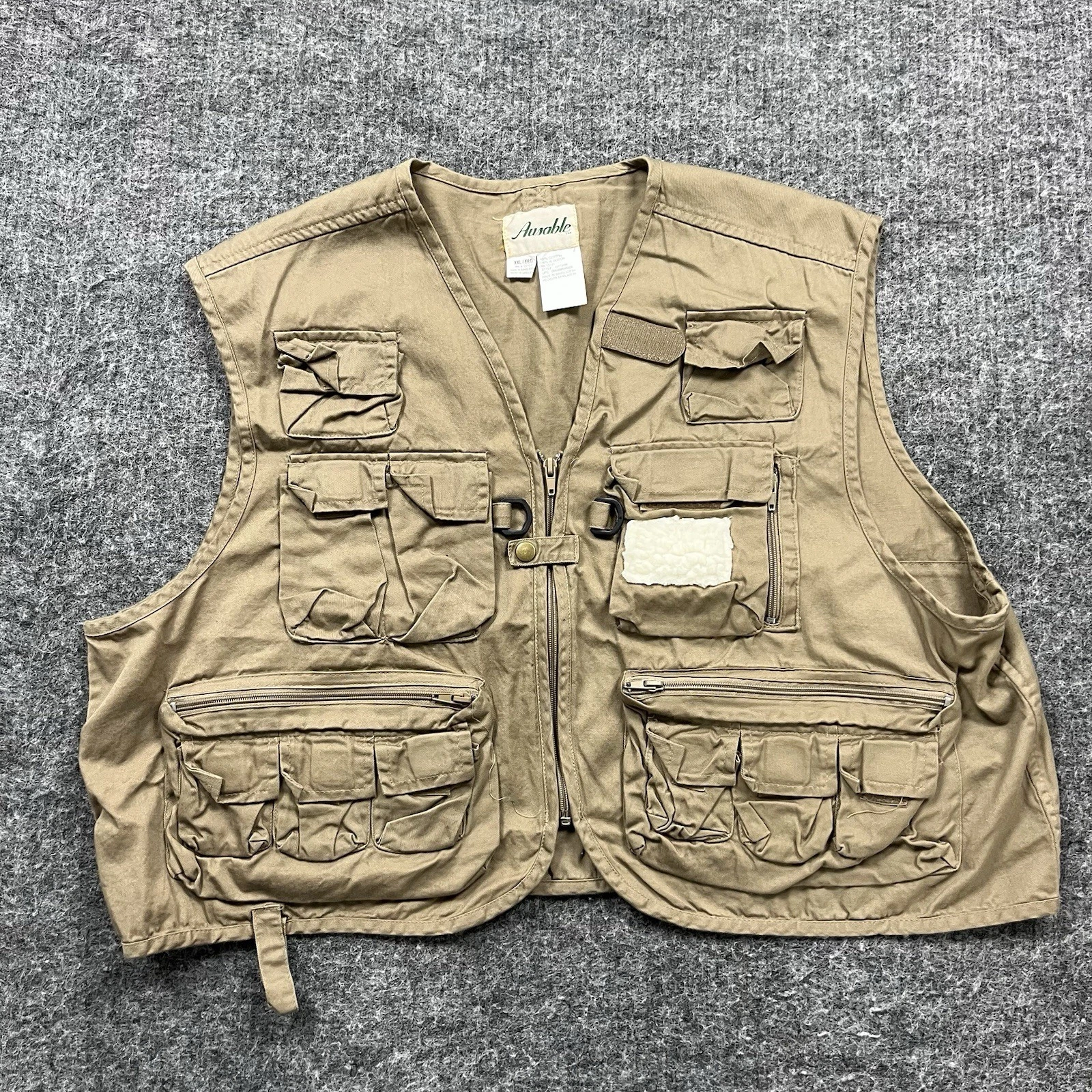 Ausable Vest Mens 2XL Tan Beige Hunting Fishing Camping Photography
