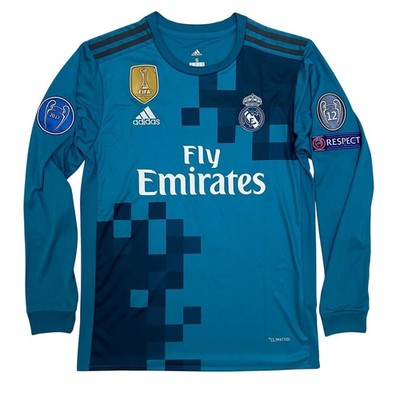 Real Madrid 2017/2018 Long Sleeve Blue Away jersey - Cristiano