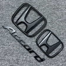 3pc Black Front Grille Trunk Emblem For 2008-17 Honda Accord Sedan 4dr Badge 3pc Black Front Grille Trunk Emblem For 2008-17 Honda Accord Sedan 4dr Badge