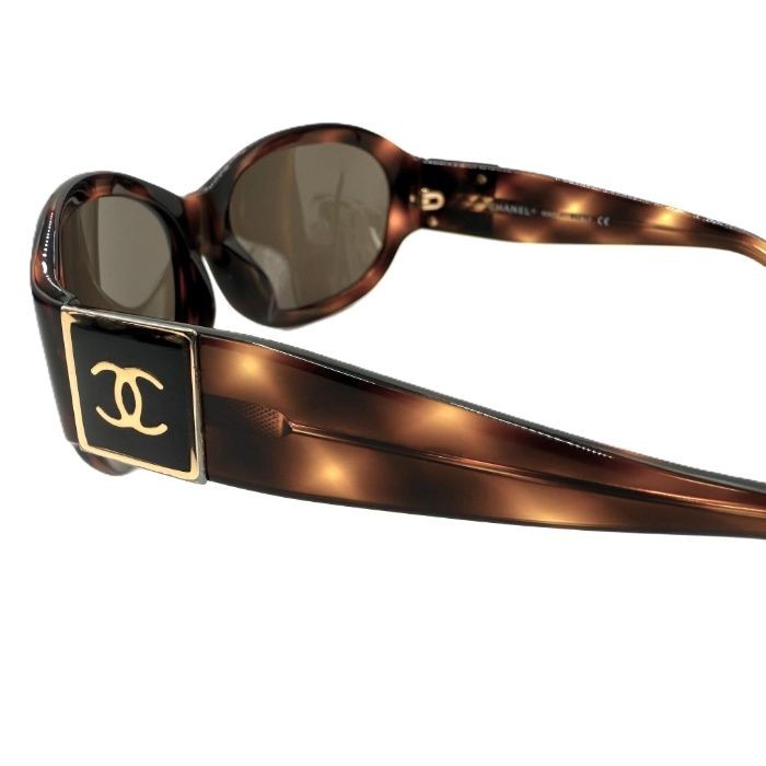 CHANEL 6014 Tortoise Shell Square Sunglasses Brow… - image 4