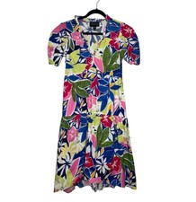 Donna Morgan women's 6 midi floral artsy dress cocktail office tropical