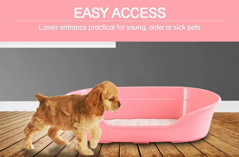 YES4PETS Pet Bed Small Plastic Dog Bedding Sleeping Resting Washable Basket Pink - image 2 of 4