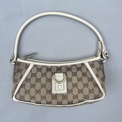 Gucci Canvas Monogram Beige Abbey Pochette Neutral Shoulder Bag Mini Bag