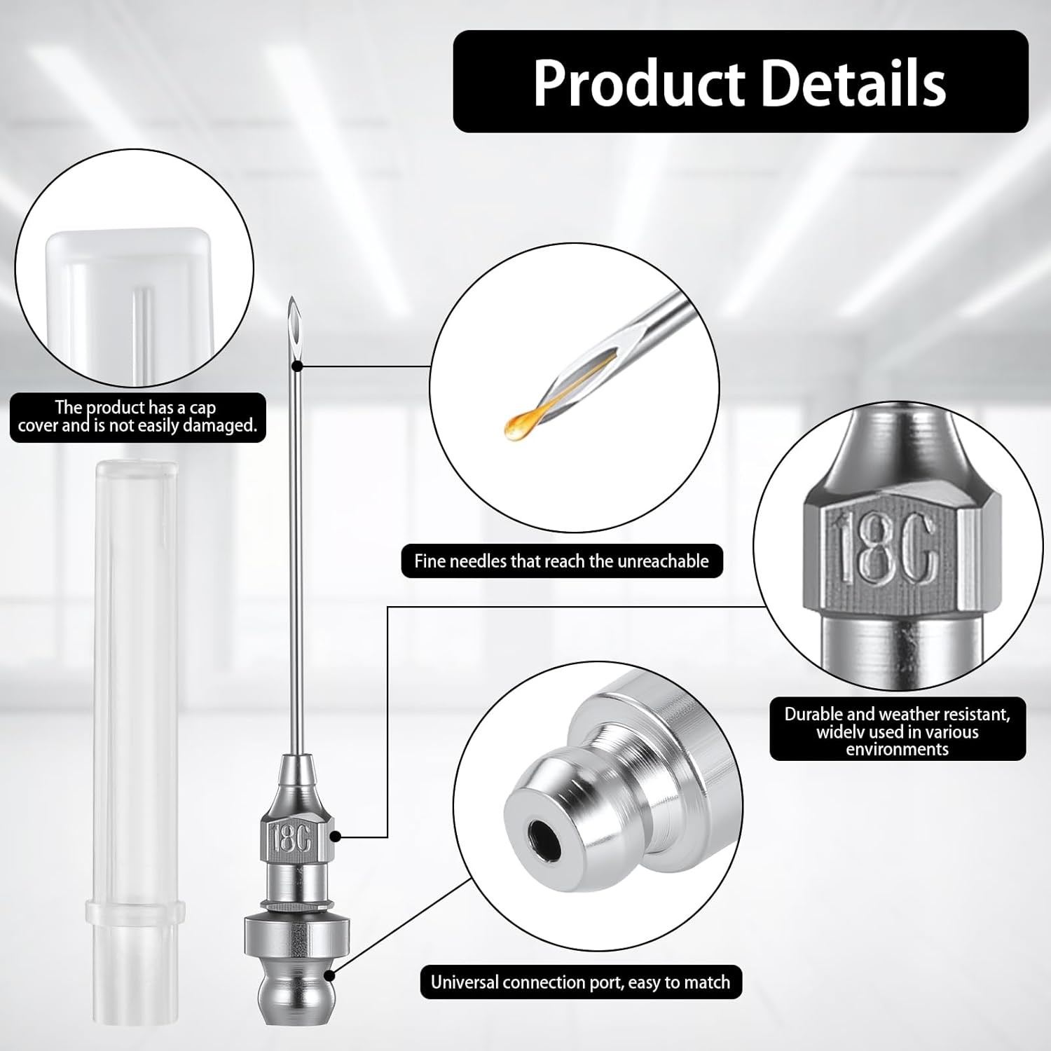 7PCS Grease Gun Accessory Kit，Including 3 Needle Nozzles 1 Needle... 