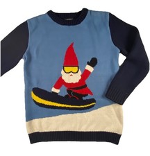 Frost Christmas Santa Claus Snowboard Snowboarding Holiday Sweater Youth Large