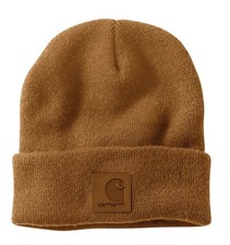 Carhartt Unisex Knit Beanie Hat Acrylic Winter Pull on Knit Cap Brown NWT