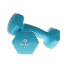 Body Sport Vinyl Coated Dumbbell   Exercises   Strength Training - 3 lb Pair