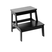 Image of 2-Tier Wooden Step Stool Heavy Duty Ladder for Home