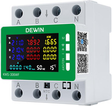 Contatore Energia Elettrica Wifi Trifase, 9 in 1 Tuya Smart Misuratore Di Consum