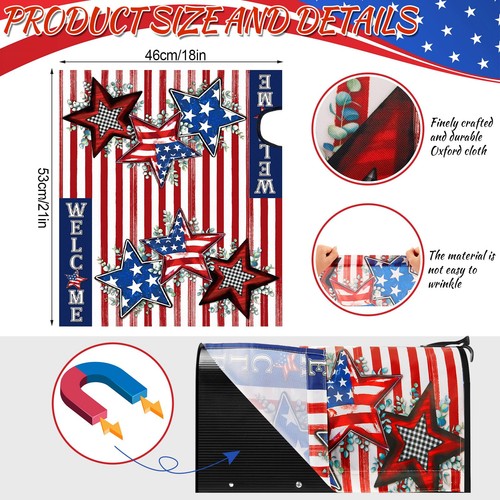12 Pcs Magnetic Seasonal Mailbox Covers Standard Size 18 x 21 Inch Patriotic ... - 第 2/7 張圖片