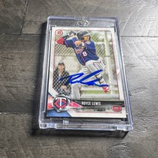 Royce Lewis Signed 2018 Bowman Draft In Person Auto Minnesota Twins Rookie Card. rookie card picture