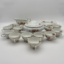 Vintage Mitterteich Bavaria Norway Rose Porcelain Serving Set Germany Gold Trim