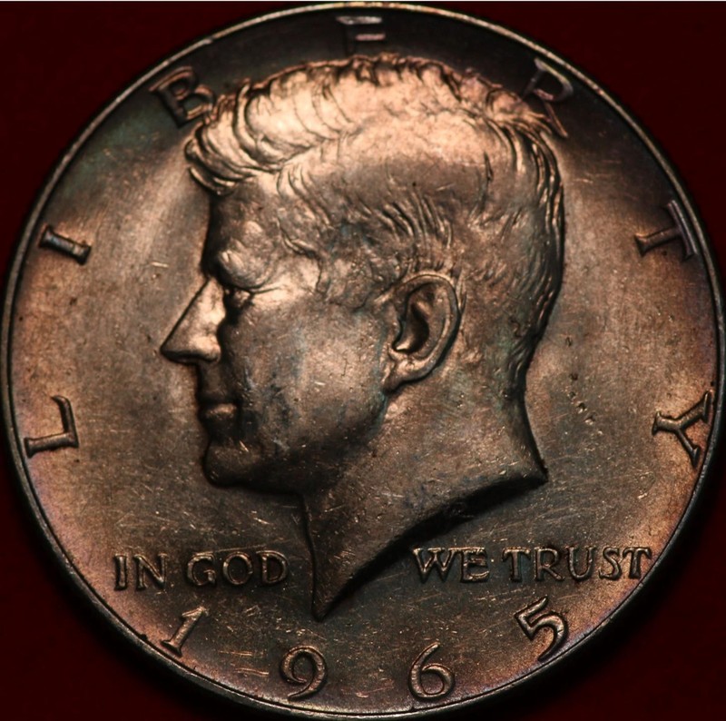 Nice Color 1965 Philadelphia Mint 40% Silver Kennedy Half Dollar