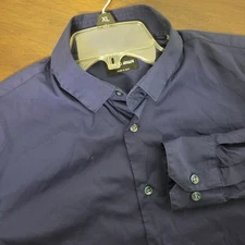 Giorgio Armani Shirt Mens 15.5/39 Made in Italy Blue Button Up Dress Shirt
