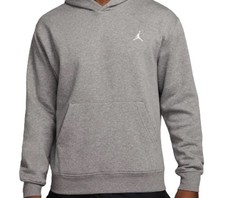 Nike Men's Air Jordan Brooklyn Fleece Pullover Hoodie Gray FV7281-091 Size Small