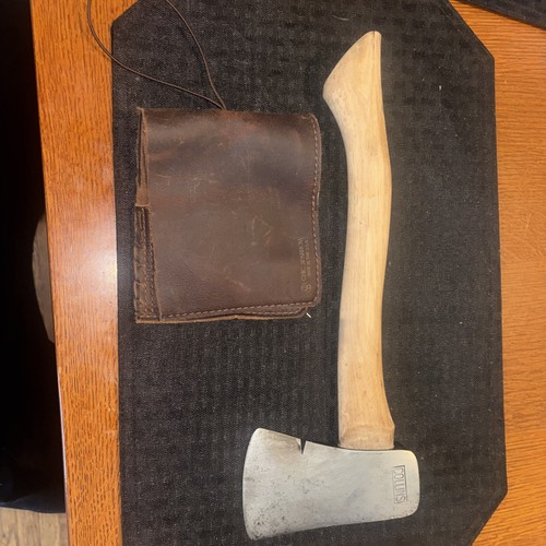 Rare Vintage Collins Official Boyscout Hatchet & 13 1/2" Handle with Sheath