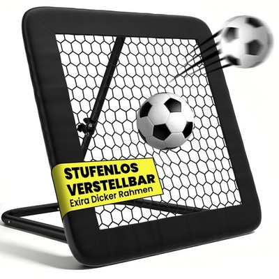 SUNYRISY Fußball Rebounder Netz 100/125, 3Winkel,Trainingswand mit Schutzhülle