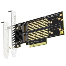 GLOTRENDS PA21 Dual M.2 NVMe to PCIe 4.0 x8 Adapter Card   High Speed SSD