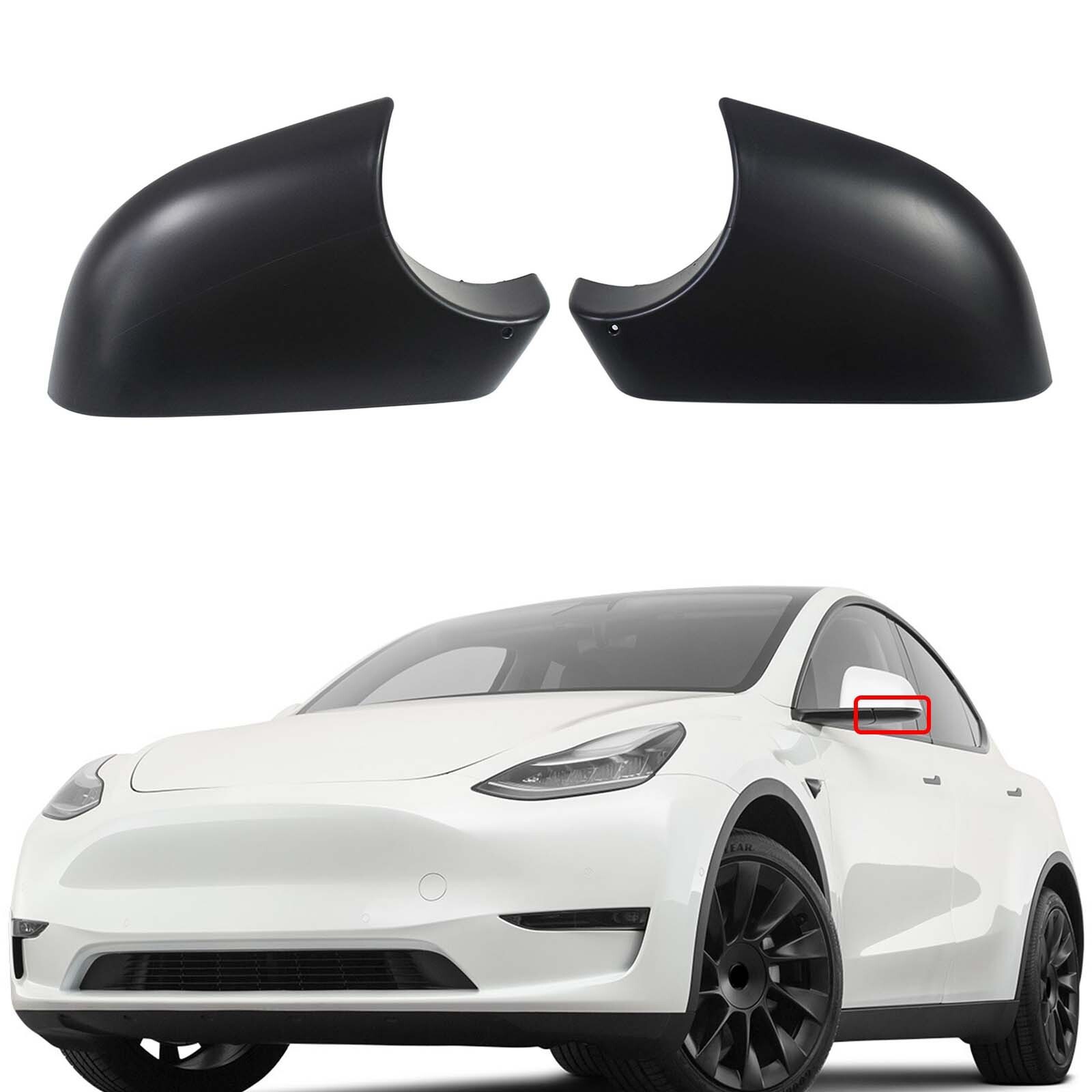 2PCS Front Rearview Mirror Cover Lower Holder Caps For Tesla Model Y 2020-2022