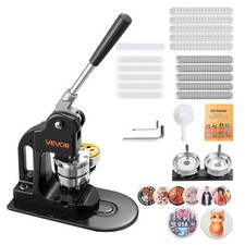 VEVOR Button Maker Machine Pin Maker Machine 2.25 in 500pcs Button Parts Black