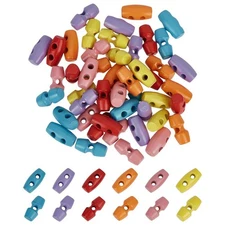 48 Pcs 1 Hole  2 Hole Mini Alloy Toggle Buttons 10x5mm Colorful Tiny Sewing H...