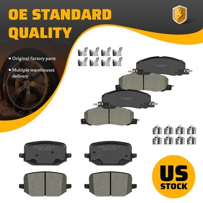 Front & Rear Ceramic Brake Pads w/ Hardware for Ford Explorer 2020 2021-2025