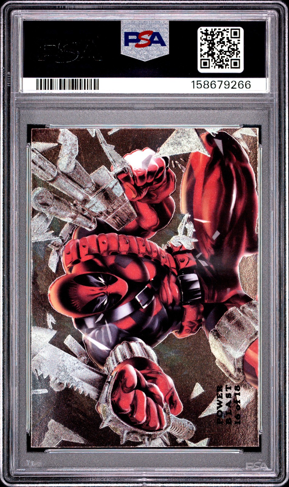 1994 MARVEL UNIVERSE FLAIR POWER BLAST #16 DEADPOOL PSA 8 view 2