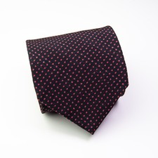 Edsor Kronen x Hemdenstube Krawatte Vintage Schwarz Rot Punkte Polkadots Seide