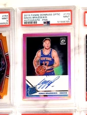 2019-20 Ignas Brazdeikis Optic 173 RC Pink Auto /25 PSA 9