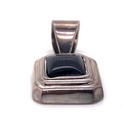 Vintage Sterling Silver 925 Black Onyx Cabochon Modernist Geometric Pendant 9.6g — photo 3