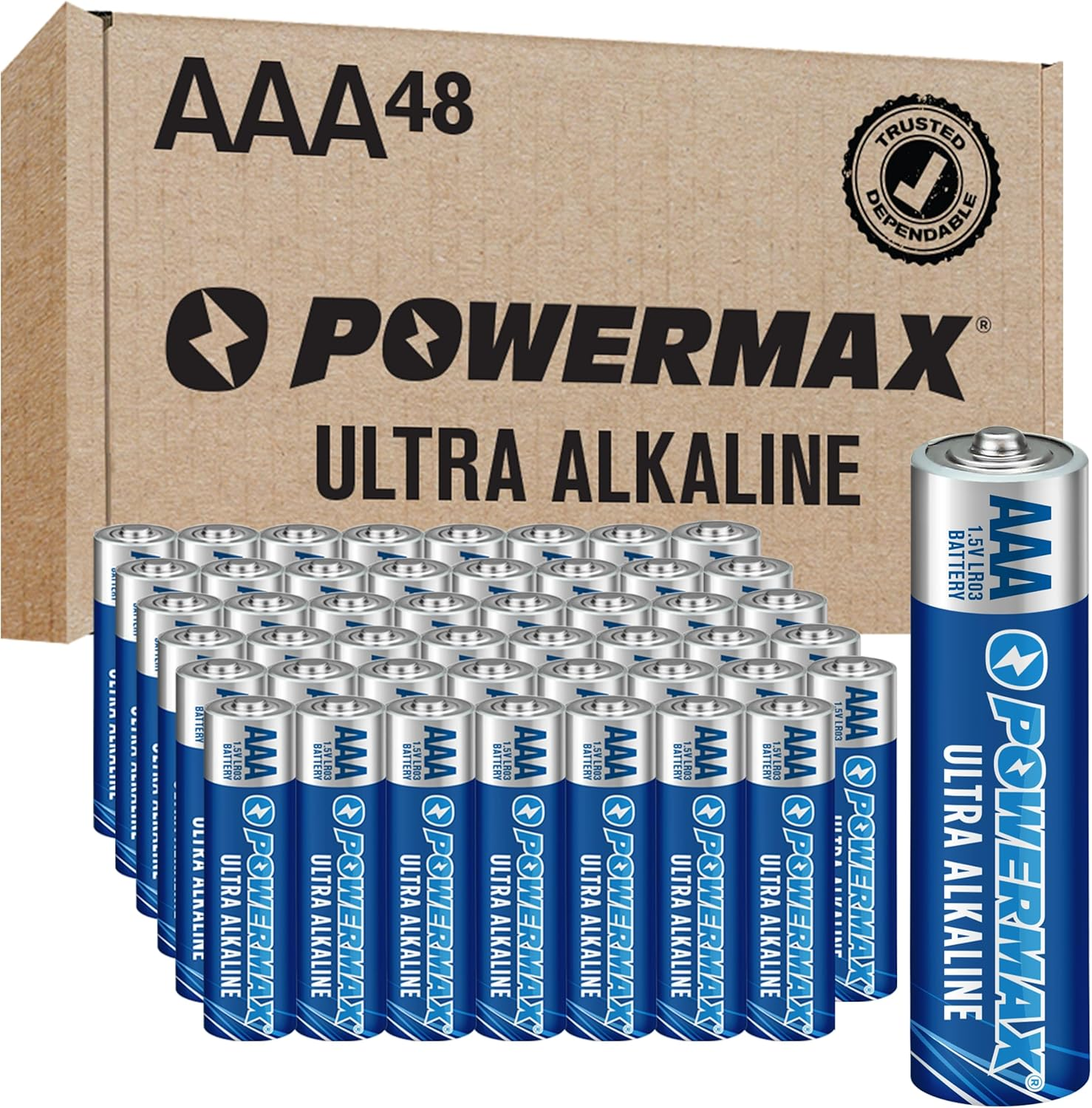 48-Count AAA Batteries, Ultra Long Lasting Alkaline Battery, 10-Year Shelf Life,
