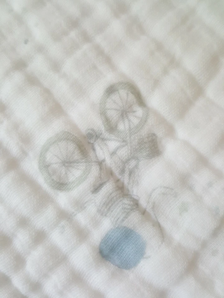 Aden And Anais Dream Blanket blue Air Balloon bicycle ELEPHANT 4layered muslin - Image 3 of 4
