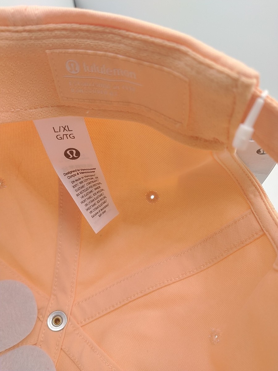 Lululemon Classic Ball Cap Color: Peach Bellini Glaze Pink Size L / XL new Lululemon Unisex Ball Cap Wordmark Peach Bellini/Glaze Pink  main image 3