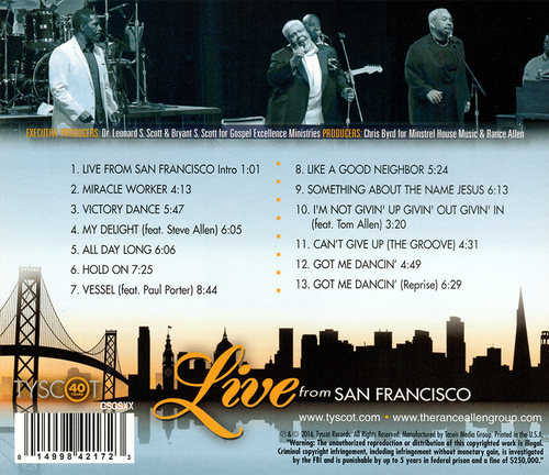 The Rance Allen Group • Live From San Francisco CD 2016 Tyscot Records •• NEW •• - 第 3/3 張圖片