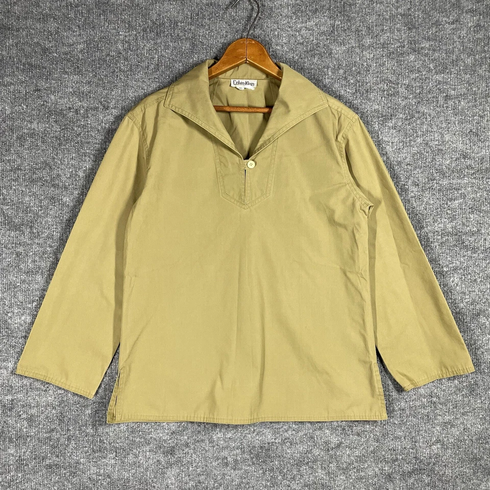 VINTAGE 60s 70s Calvin Klein Shirt Pants Set Women 8/10 MOD Cotton Suit Pullover - Image 2 of 4