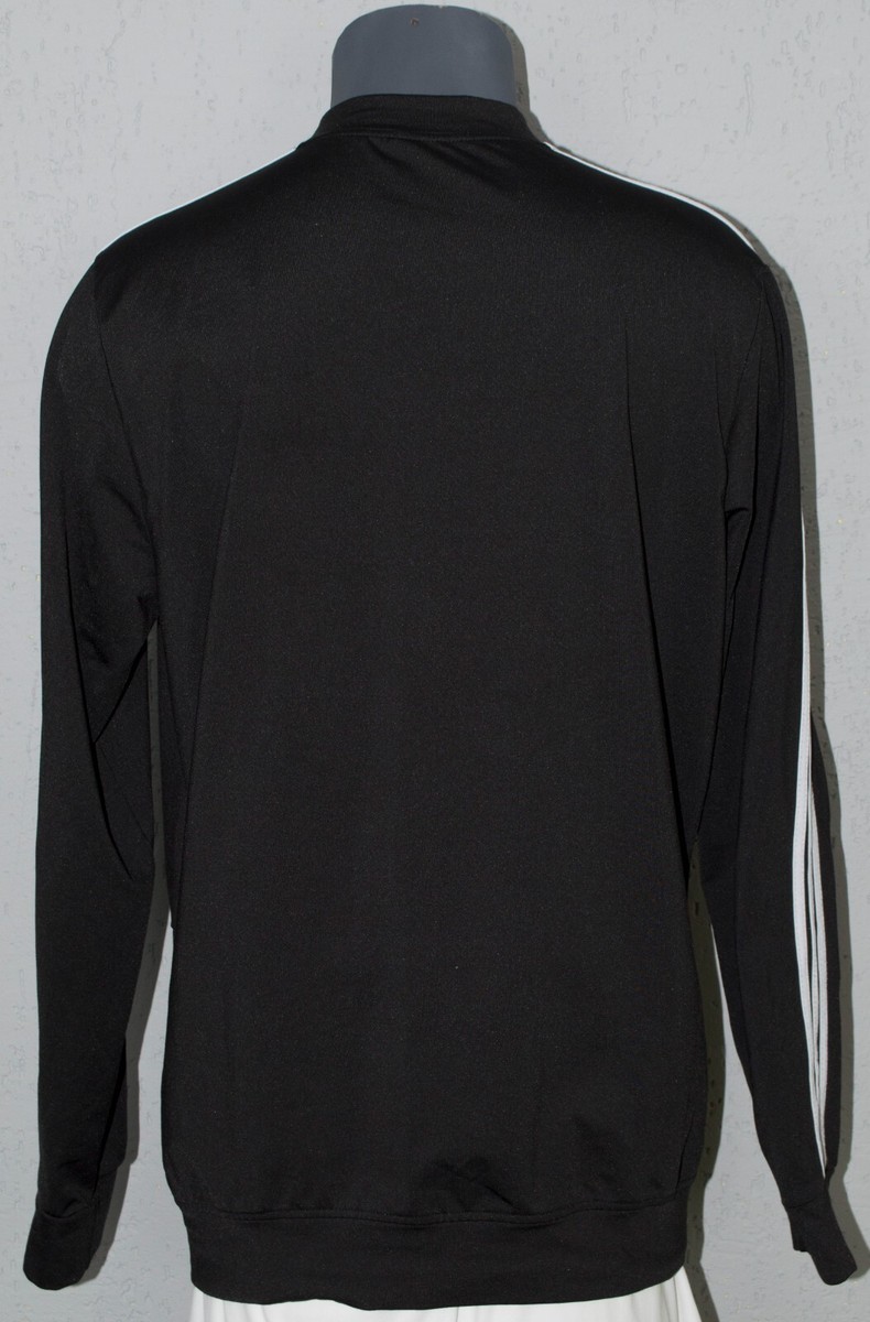 Juventus サッカージャージ 黒白ストライプ Juventus Jacket Full Zip Football Soccer Mens Black Training