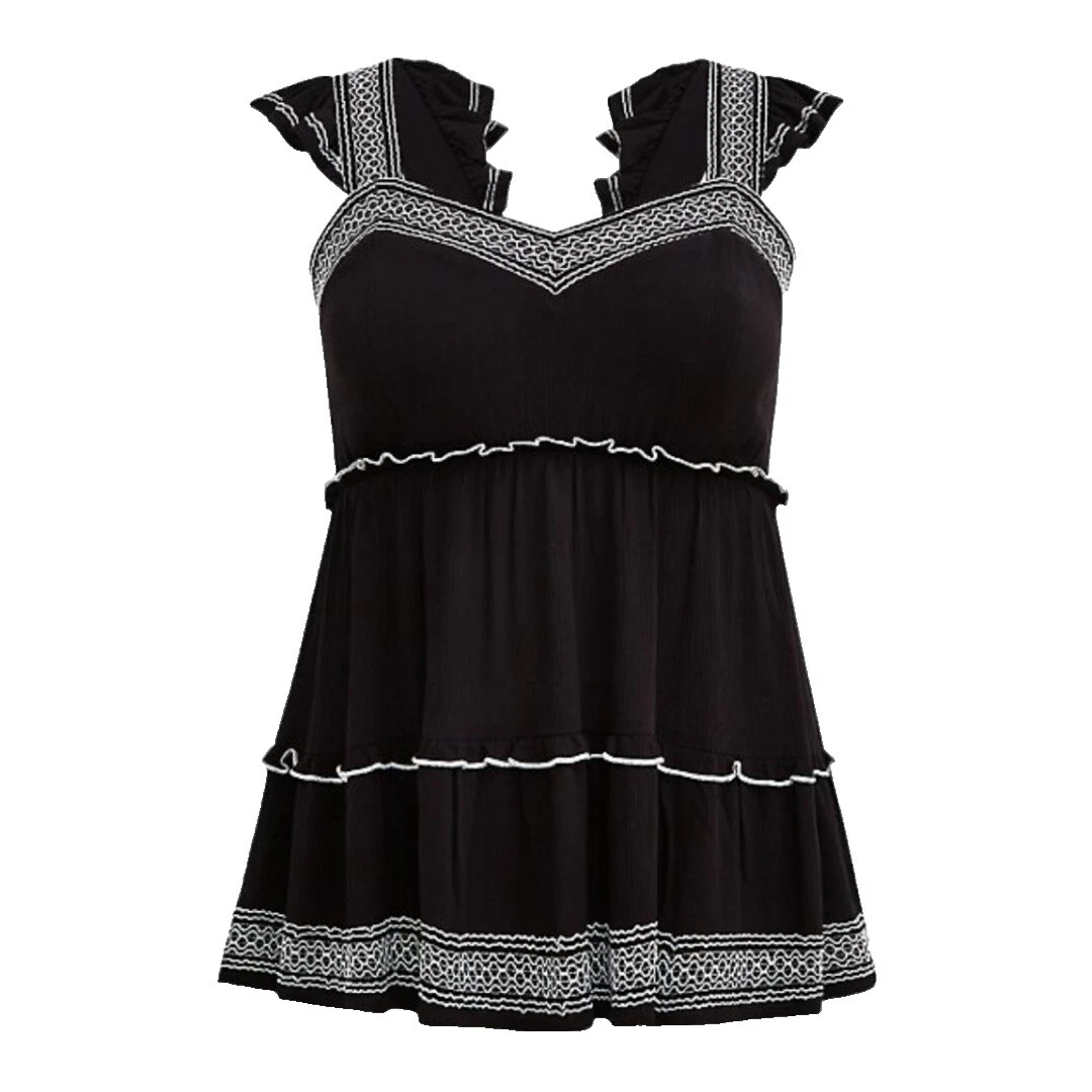 Embroidered Plus Tops 3X Size for Women