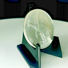 Single Coin DISPLAY STANDS for Silver Eagle/Morgan/Peace/IKE Dollar Capsules-BLK