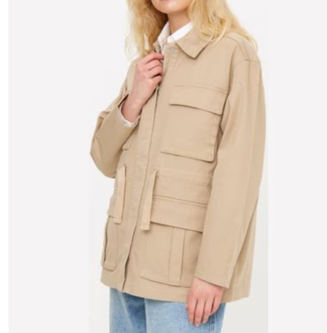 РАБОЧИЙ ИНСТРУМЕНТ TU DAMEN BAUMWOLLE CANVAS JACKE STONE & GRÜN NEU (АРТИКУЛ R)