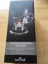 Bar Craft Cognac &  Brandy Warmer Gift Set Glass and Stand Metal