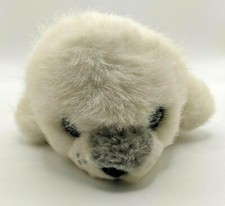 Russ Berrie White Cream Harp Seal Pup Baby Plush Stuffed Animal 8"